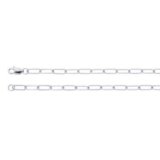 Sterling Silver 3mm Flat Oval Cable Chain