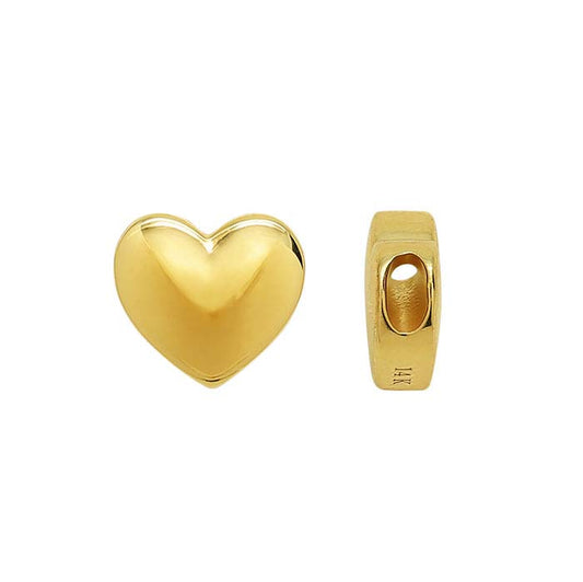 Sterling Silver Yellow Gold-Plated 9 x 8.6mm Heart Bead