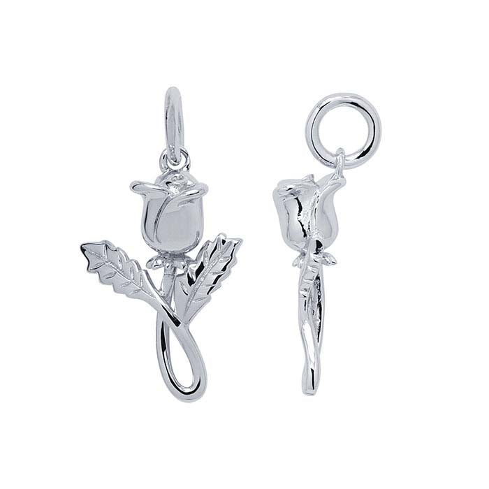 स्टर्लिंग सिल्वर रोज़ चार्म