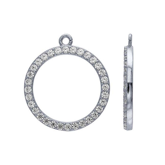 Sterling Silver CZ-Set Circle Pendant
