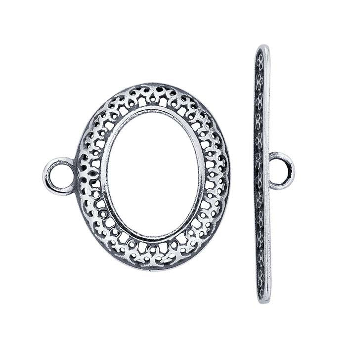Cierre de palanca de plata de ley 19.5 x 19.5 mm