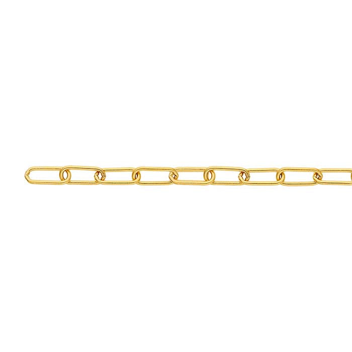 Steel Yellow Gold-Plated 7mm Oval Cable Chain, 6.1 m. Spool