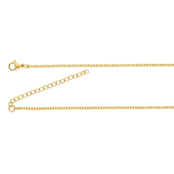 Steel Yellow Gold-Plated 2mm Cable Chain