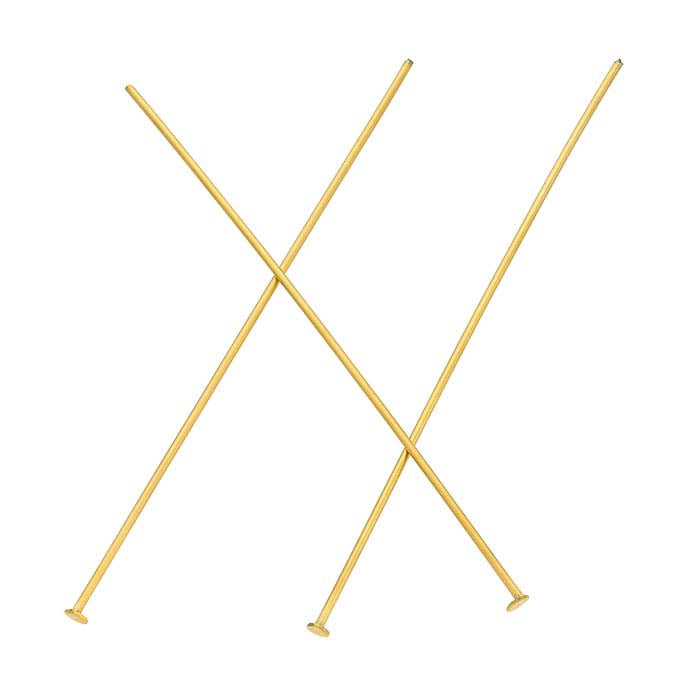 Steel Yellow Gold-Plated 50.8mm 1.5mm Flat Head Pin, 0.64mm, 1/2 Hard