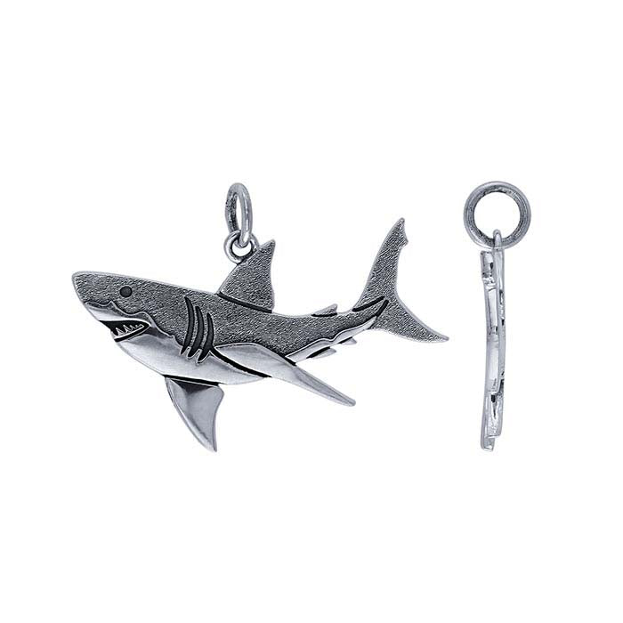 Sterling Silver Great White Shark Pendant