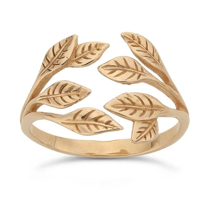 Bronze Leaf Cluster Ring, Adjustable