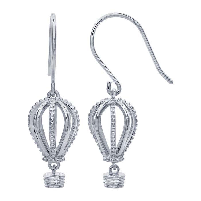 Sterling Silver Beaded Hot Air Balloon Earrings