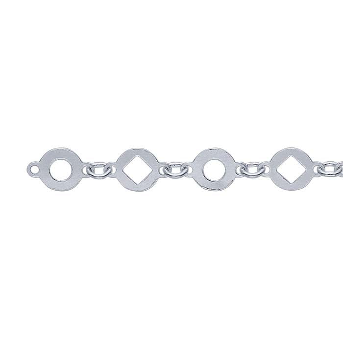 Sterling Silver 4mm Open Circle Link Chain, By the Foot