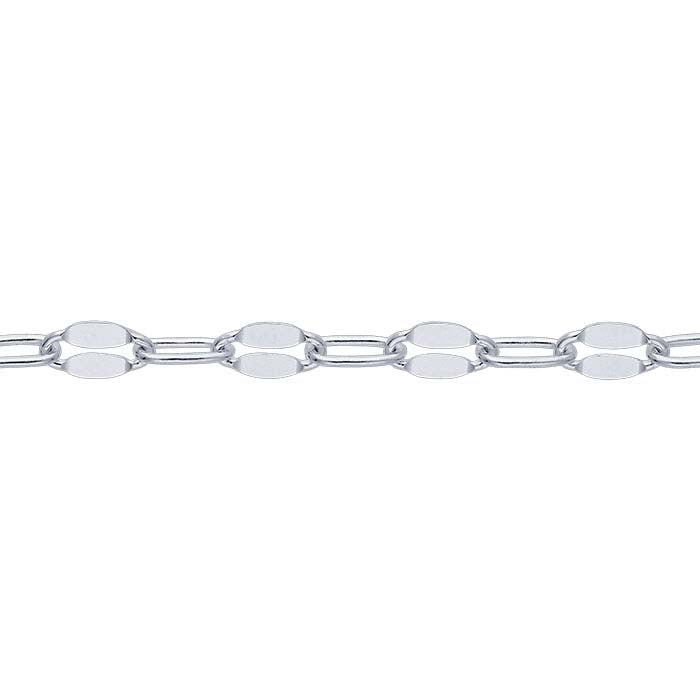 Sterling Silver 2.5mm Dapped Flat Oval Cable Chain