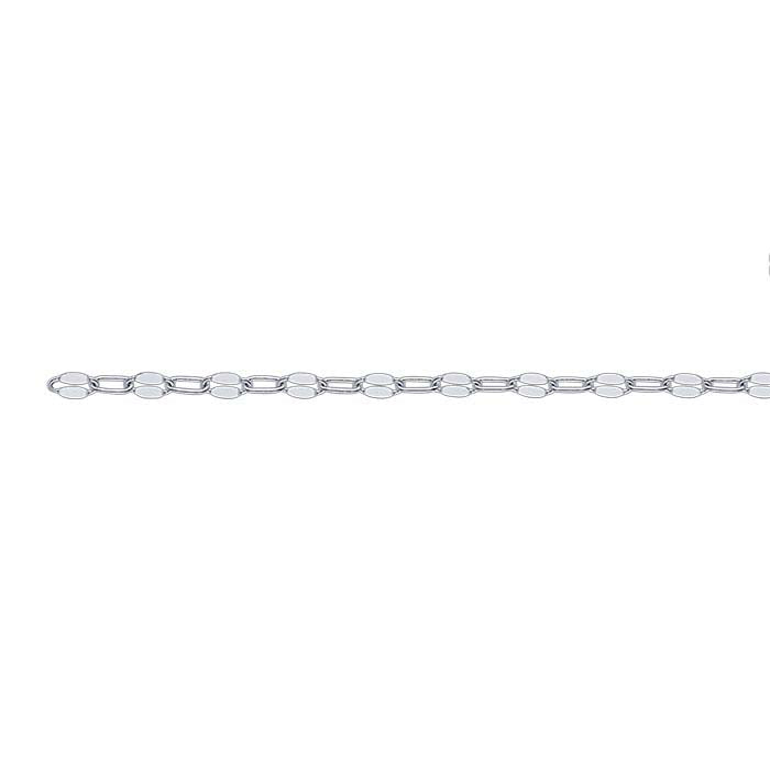 Sterling Silver 2.5mm Dapped Flat Oval Cable Chain, By the Foot