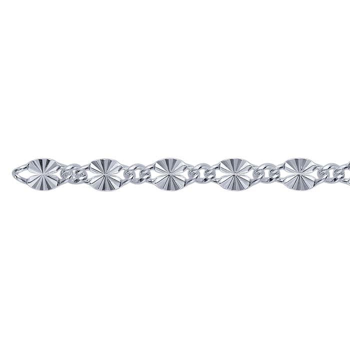 Sterling Zilver 3,5mm Geprofileerde Kabelketting, Per Voet