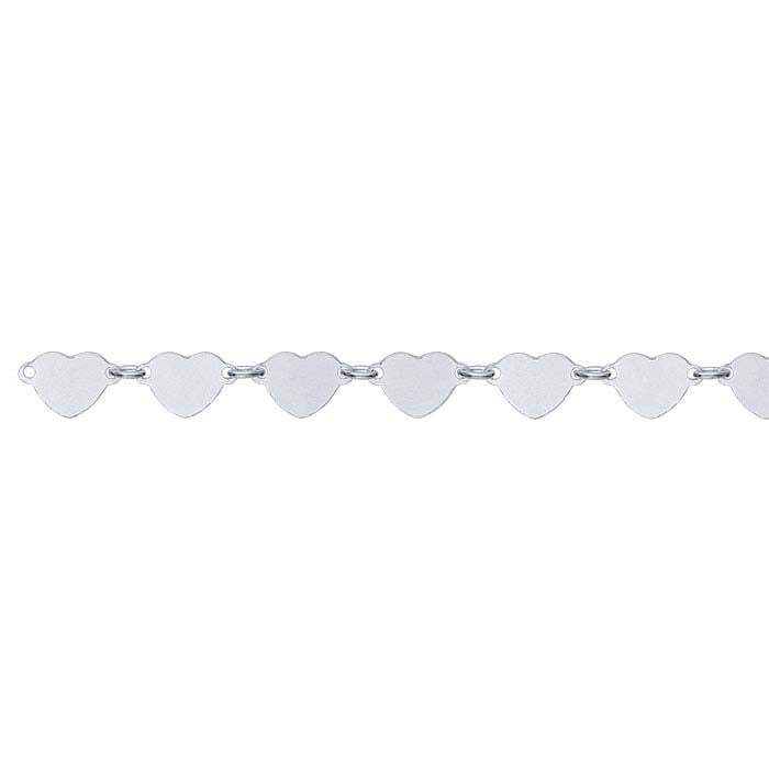 Sterling Silver 5.8mm Heart Link Chain, By the Foot