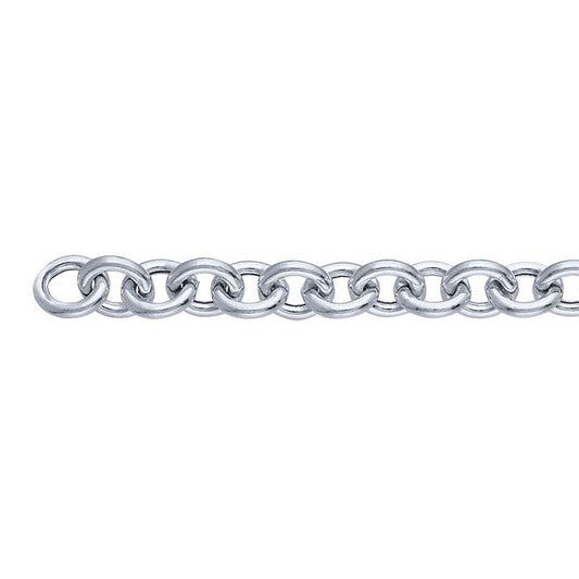 Sterling Silver 7.5mm Hollow Cable Chain, By the Foot
