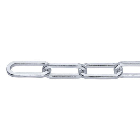 Sterling Silver 9mm Flat Oval Cable Chain, By the Foot