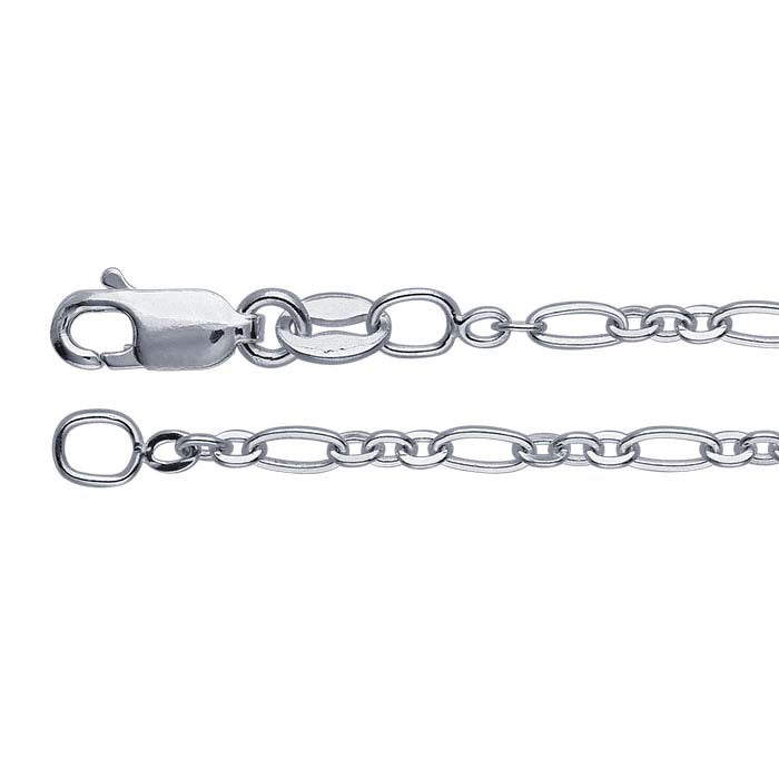 Sterling Silver 2mm Long & Short Chain