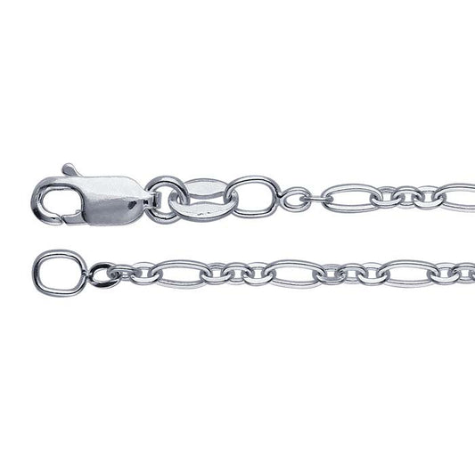 Sterling Silver 2mm Long & Short Chain