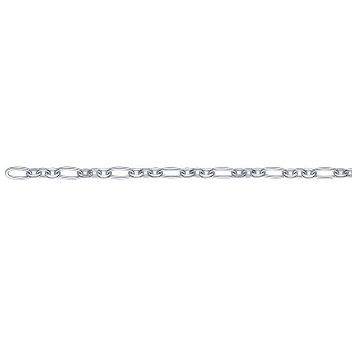 Sterling Silver 2mm Long & Short Chain, By the Foot