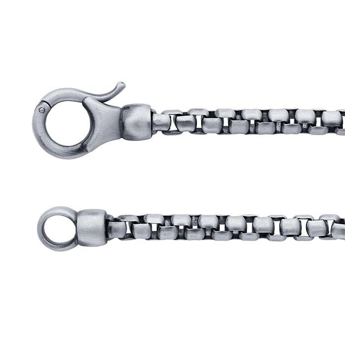 Sterling Silver 7.6mm Rounded Box Chain Bracelet