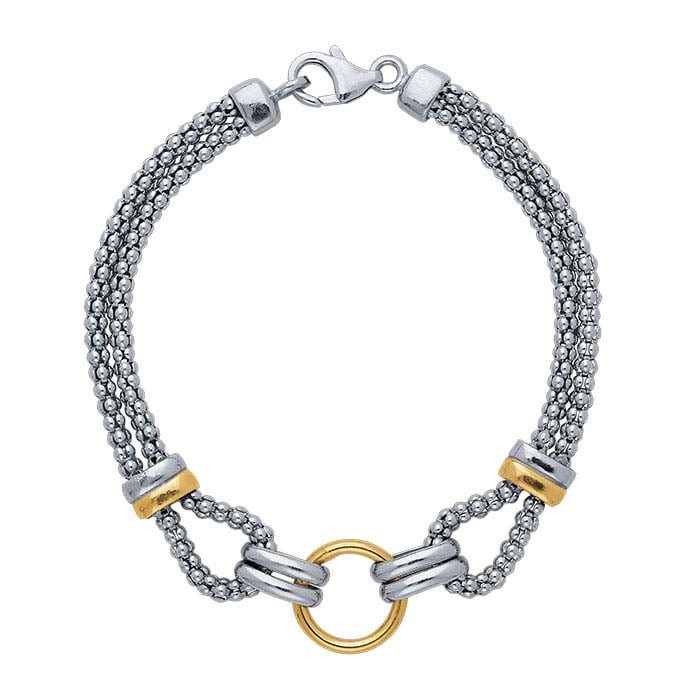 Sterling Silver 3mm Double-Strand Popcorn Chain Bracelet