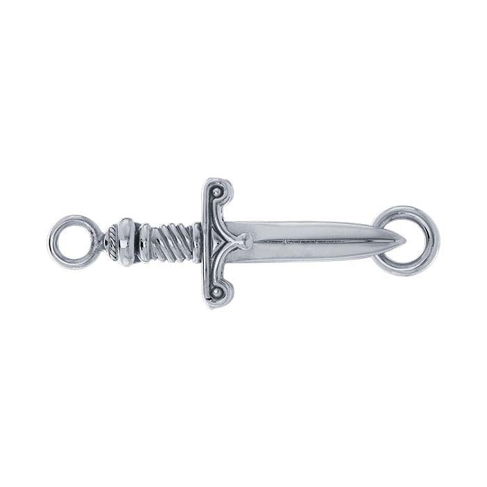 Sterling Silver 34 x 11.5mm 3D Dagger Squeeze Clasp