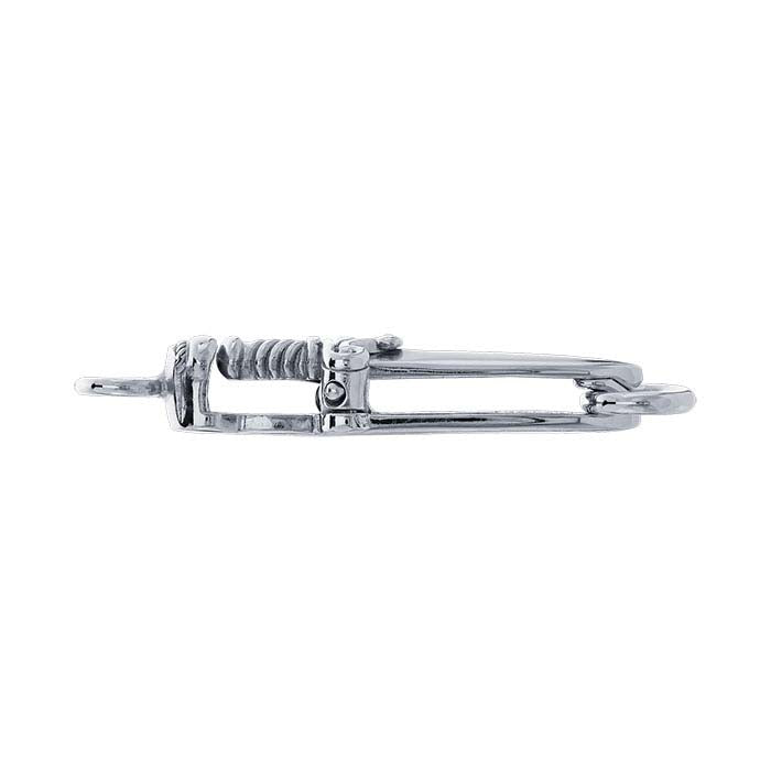 Sterling Silver 34 x 11.5mm 3D Dagger Squeeze Clasp