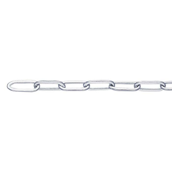 Sterling Silver 3.7mm Flat Oval Cable Chain, By the Foot