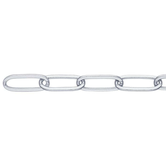 Sterling Silver 7.2mm Flat Oval Cable Chain, By the Foot