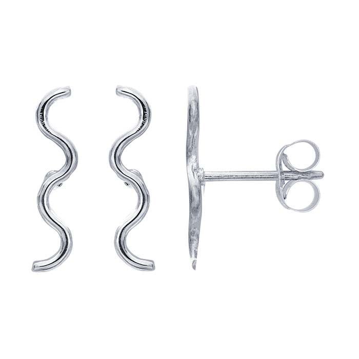 Sterling Silver Squiggle Post Earrings