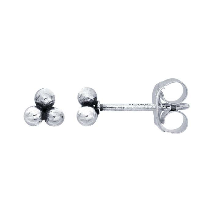Sterling Silver Granulation Dots Post Earrings