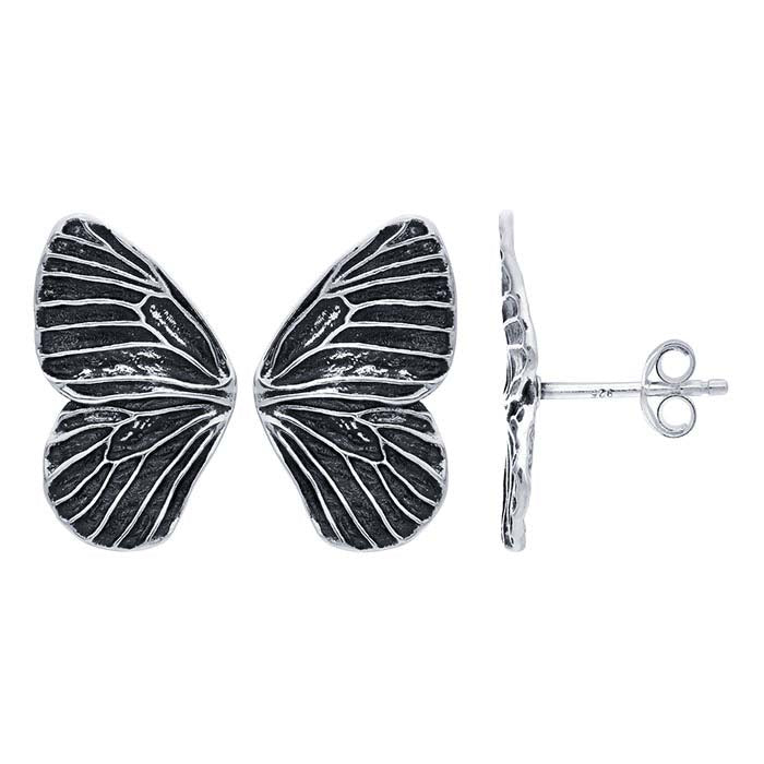 Sterling Silver Butterfly Post Earrings
