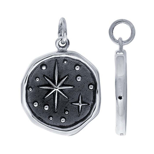 Sterling Silver North Star Wax Seal Pendant