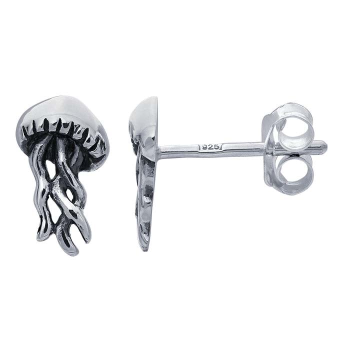 Sterling Silver Jellyfish Post Earrings