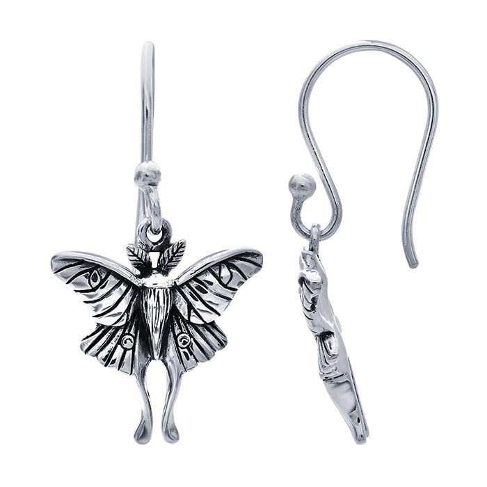 Sterling Silver Luna Moth Earrings