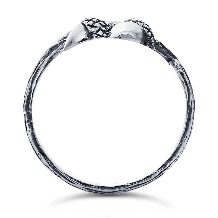 Sterling Silver Leaf & Acorn Bypass Ring, Adjustable