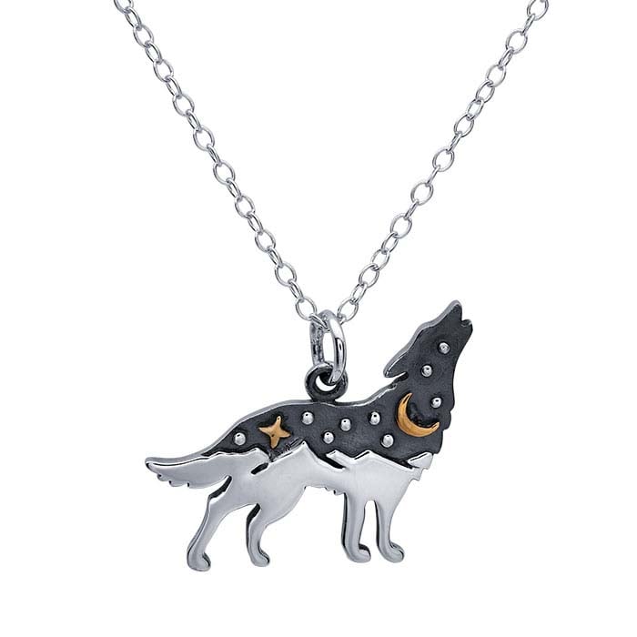 Sterling Silver Wolf Necklace