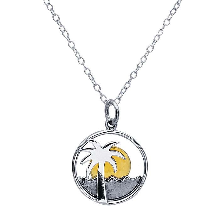 Sterling Silver Palm Tree Necklace