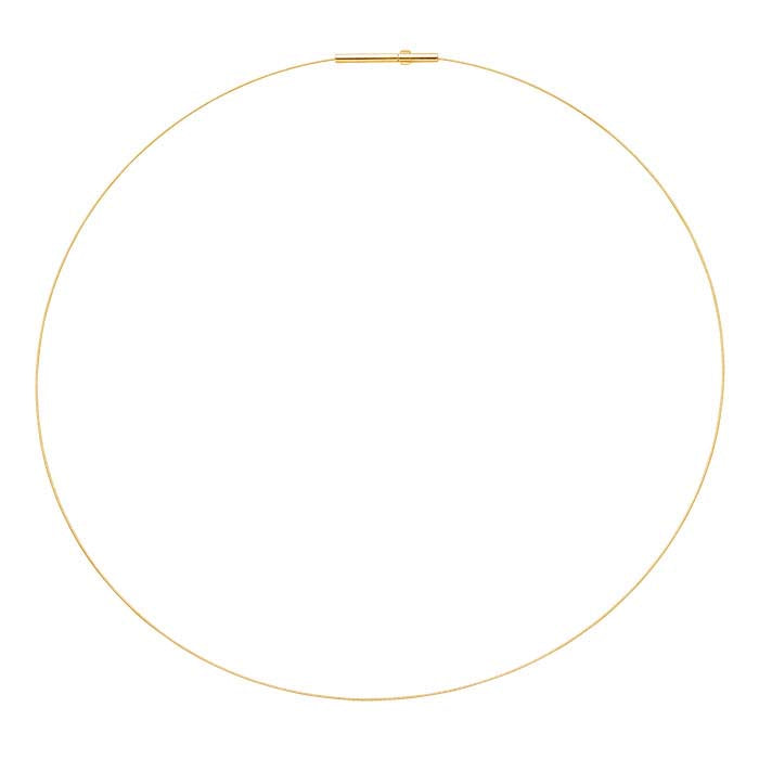 14K Yellow Gold-Wrapped Stainless Steel 0.5mm Omega Cable Neck Wire