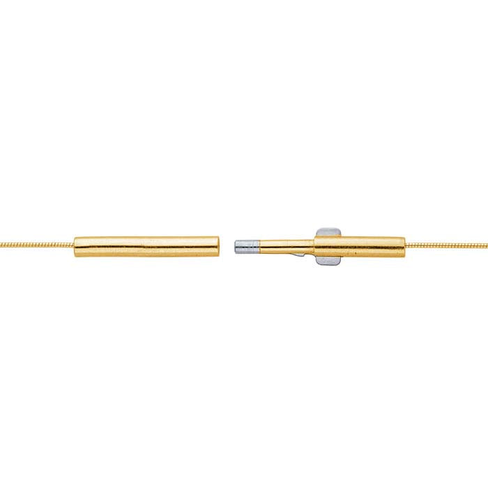 14K Yellow Gold-Wrapped Stainless Steel 0.5mm Omega Cable Neck Wire
