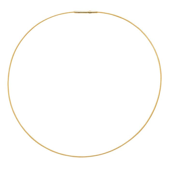 14K Yellow Gold-Wrapped Stainless Steel 0.8mm Omega Cable Neck Wire