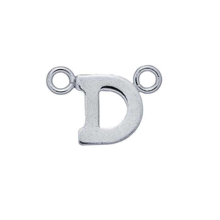 纯银字母花环吊坠,D