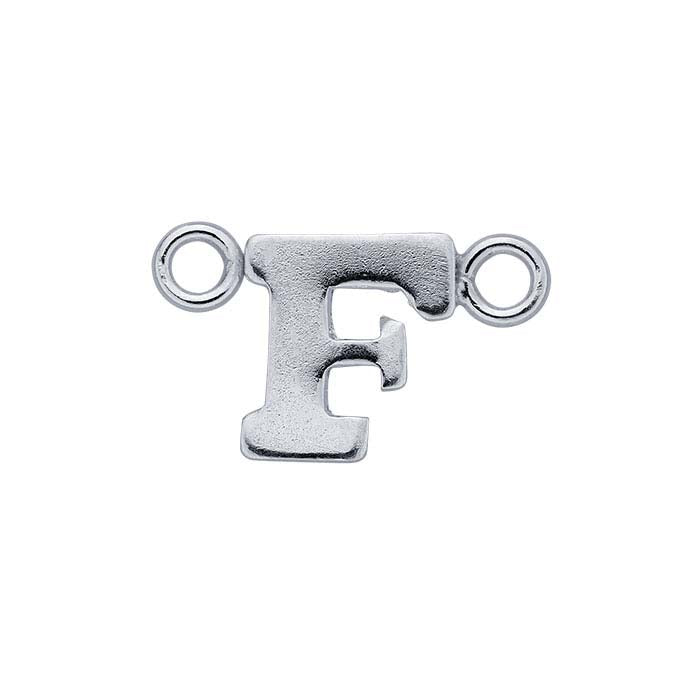 Sterling Silver Alphabet Festoon Pendant, F