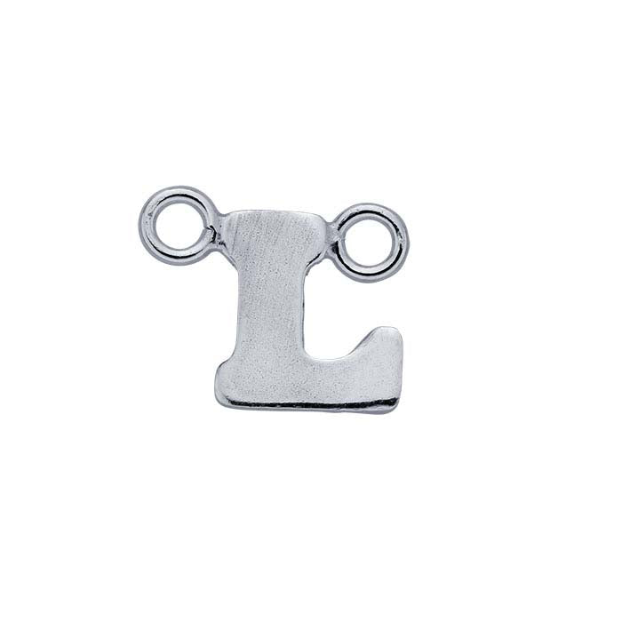 Sterling Silver Alphabet Festoon Pendant, L