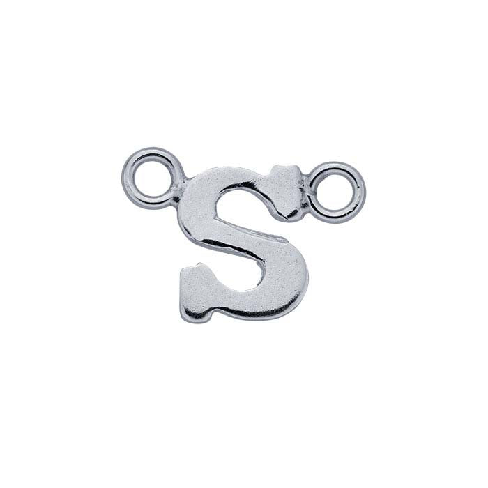 Sterling Silver Alphabet Festoon Pendant, S