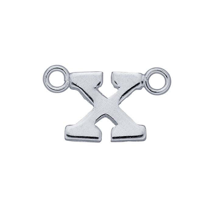 Sterling Silver Alphabet Festoon Pendant, X