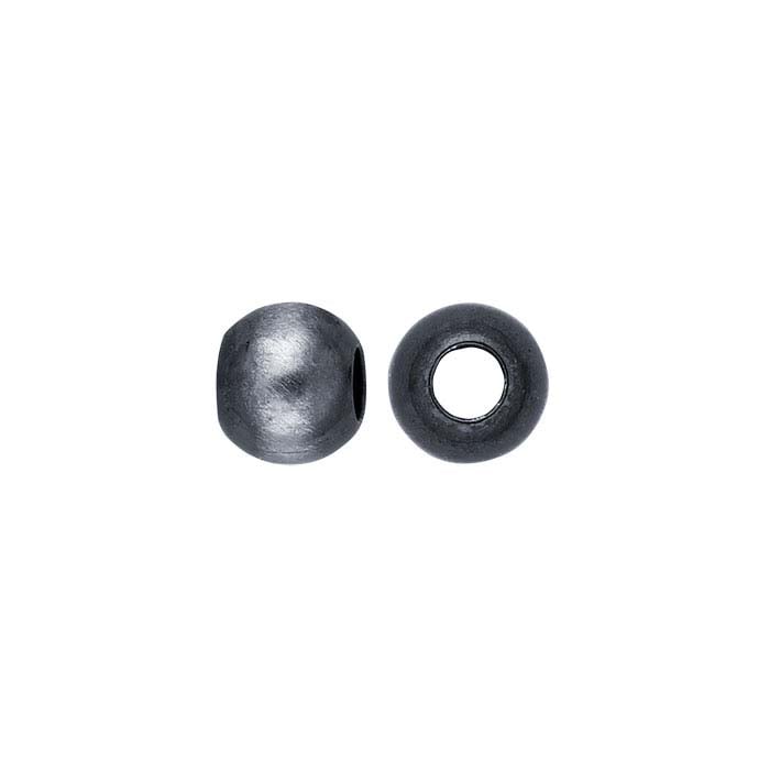 Sterling Silver Oxidized 2mm Round Seamless Bead