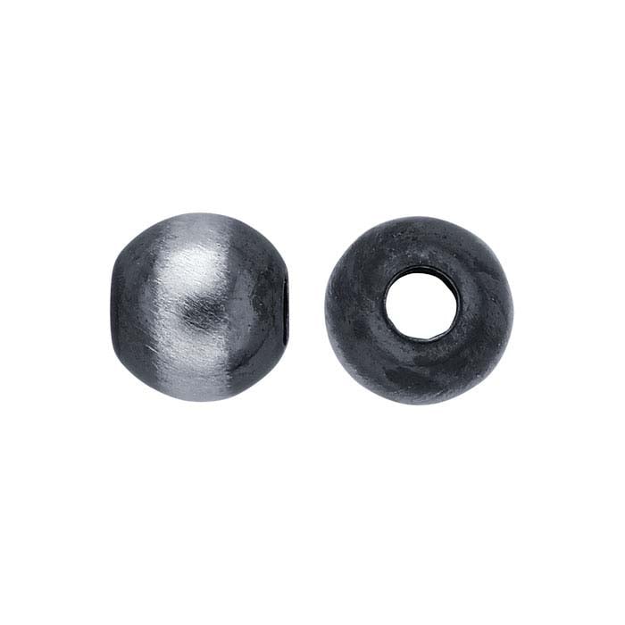 Sterling Silver Oxidized 2.5mm Round Seamless Bead