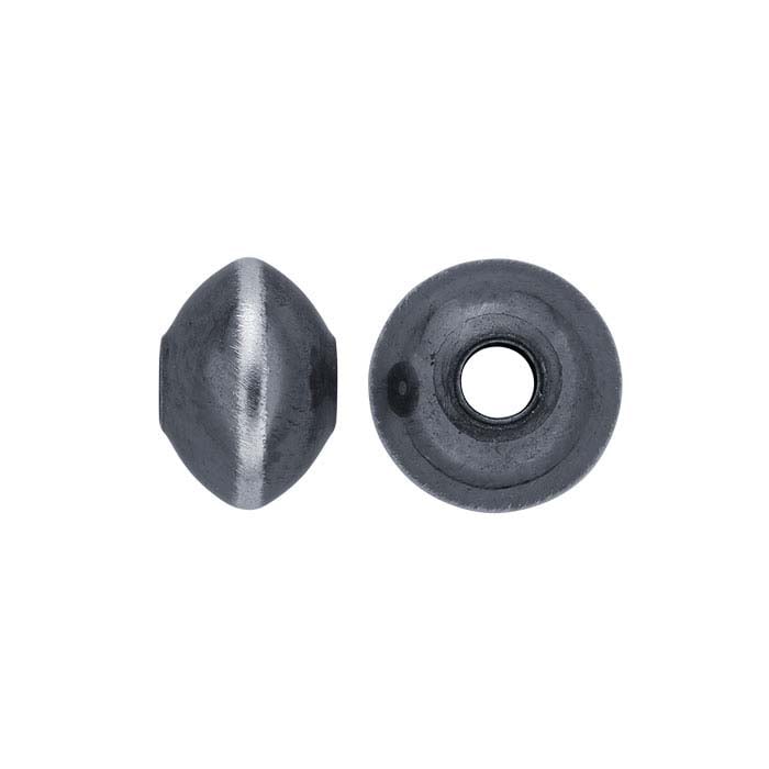 Sterling Silver Oxidized Satin-Finished 4.5 x 3mm Saucer Bead