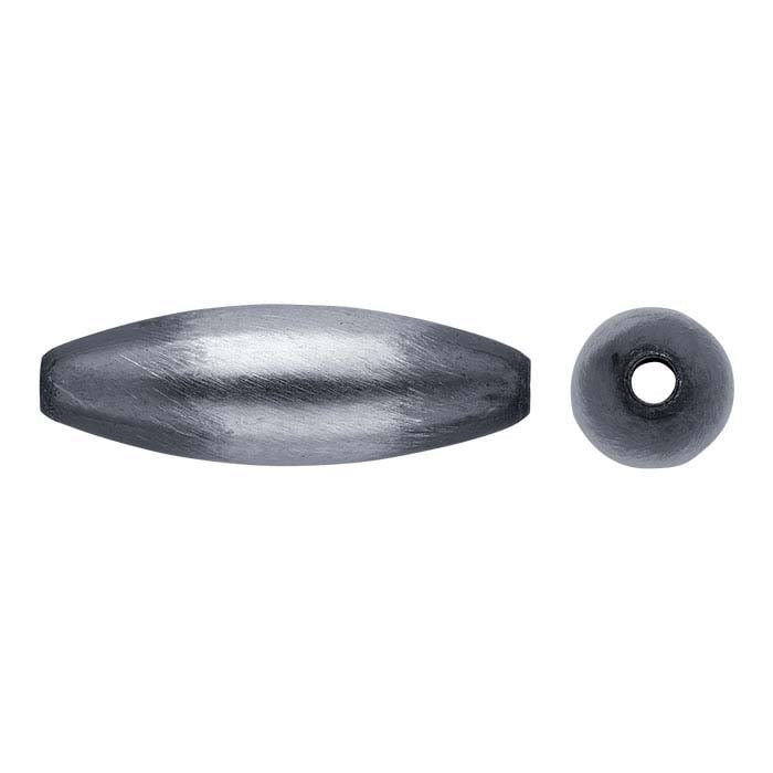 Sterling Silver Oxidized Satin-Finished 12 x 4mm Melon Bead