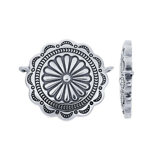 Sterling Silver Stamped Concho Festoon Pendant