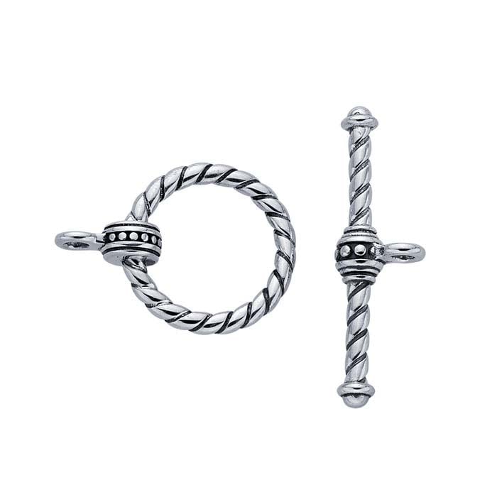 Sterling Silver 21.6 x 27.7mm Twist Toggle Clasp